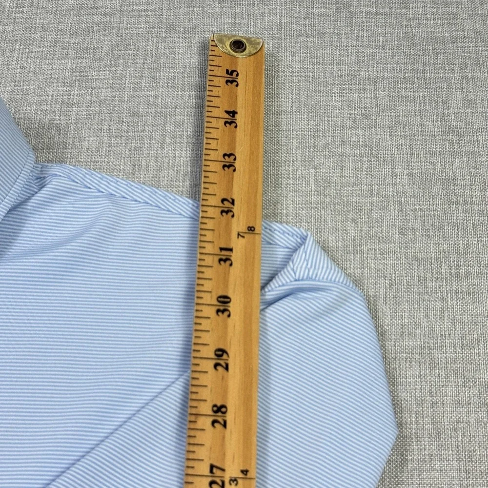 Peter Millar Polo Shirt Mens XL Blue Striped Short Sleeve Summer Comfort - Picture 7 of 9
